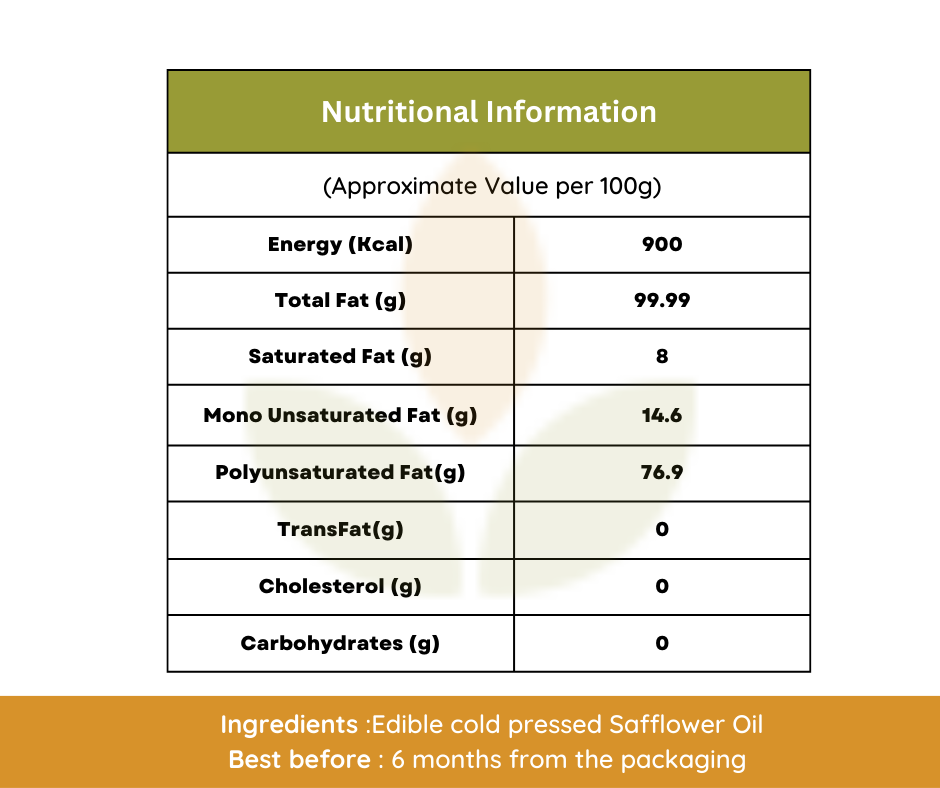 Cold Pressed Safflower Oil