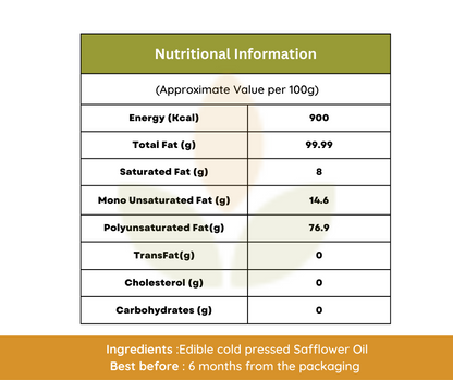 Cold Pressed Safflower Oil