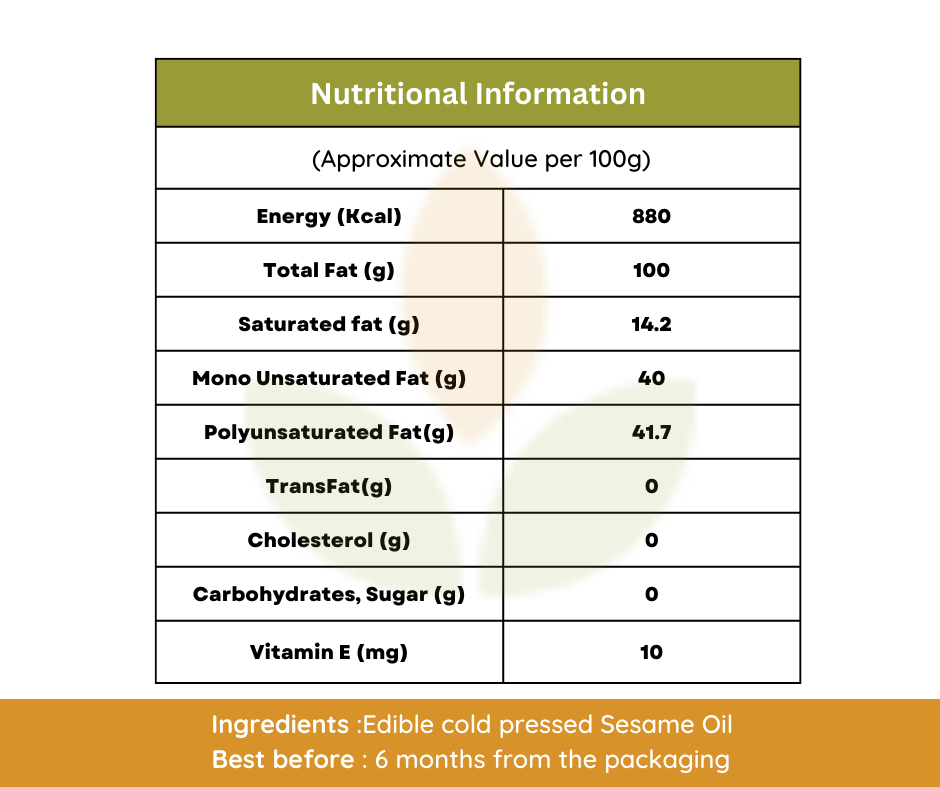 Cold Pressed Sesame Oil