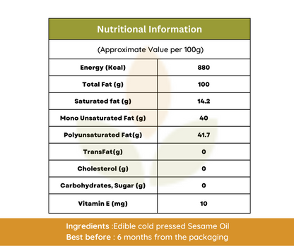 Cold Pressed Sesame Oil
