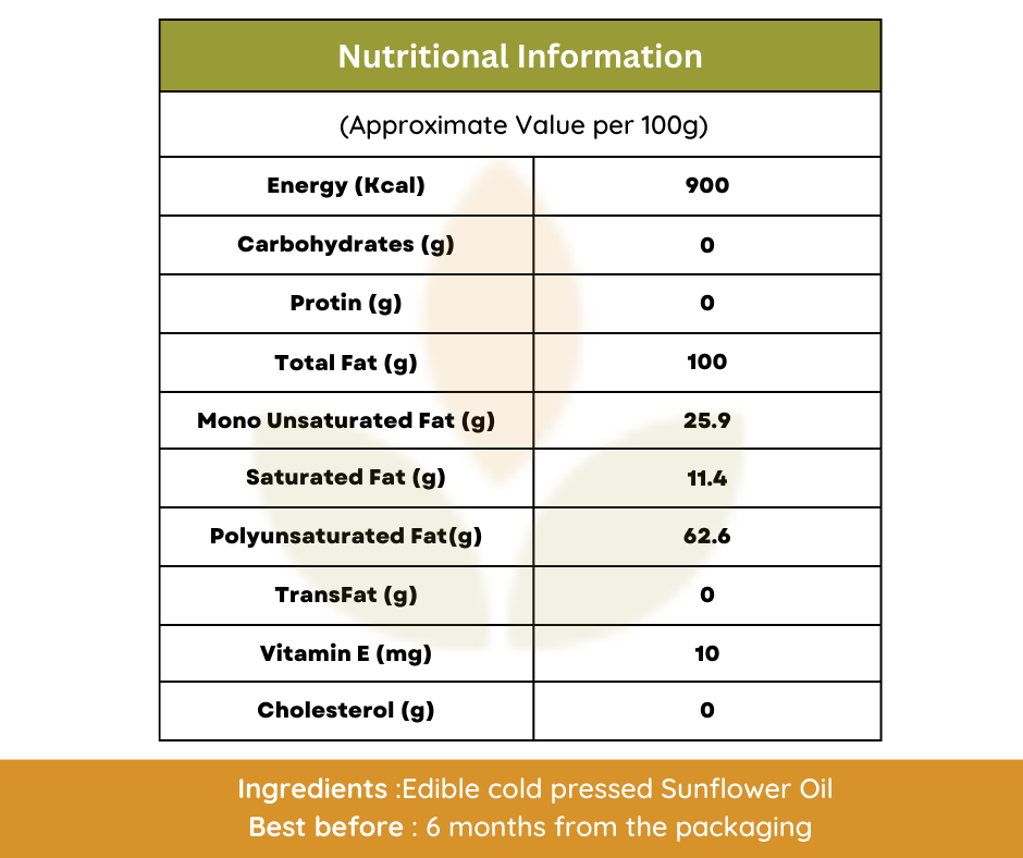 Cold Pressed Sunflower Oil